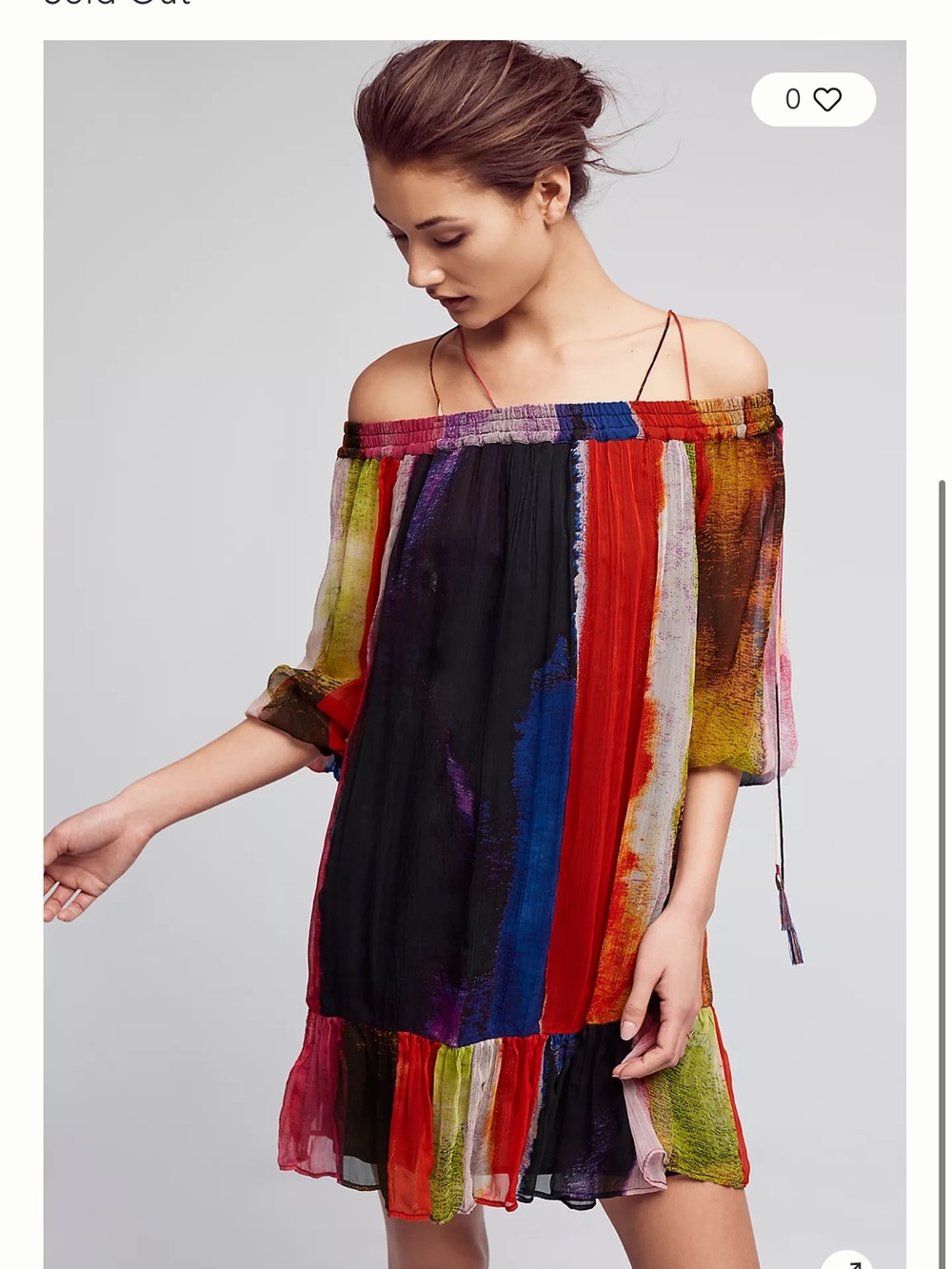 Anthropologie zora Off-Shoulder Multicolor Stripe Women's Dress